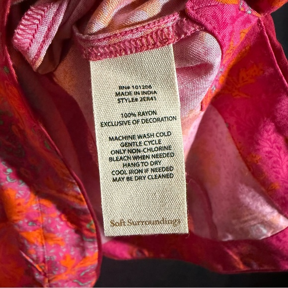 Soft Surroundings Bohemian Pink and Orange Women's Tunic - Picture 9 of 10